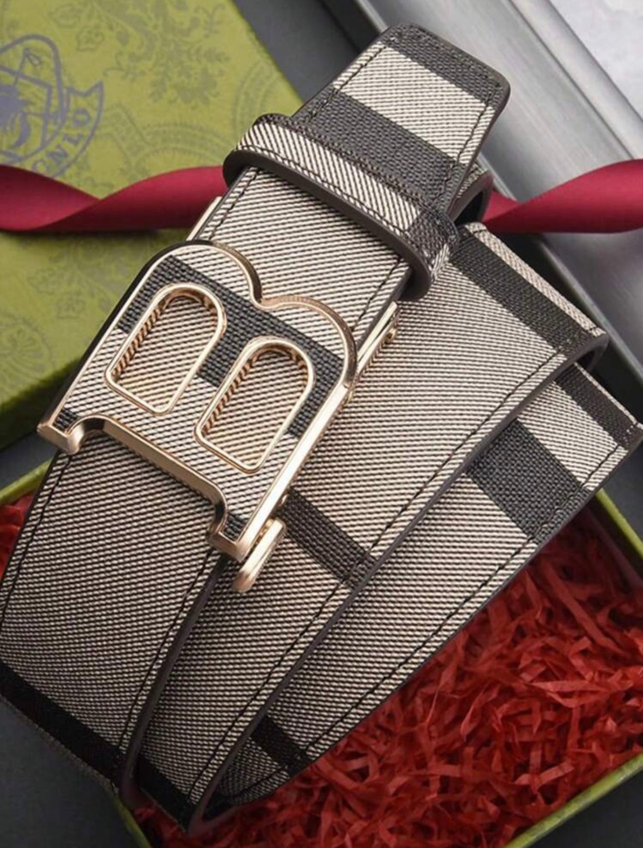 Bon&Bon Herenriem – Gevlochten Riem met Gouden Automatische Gesp