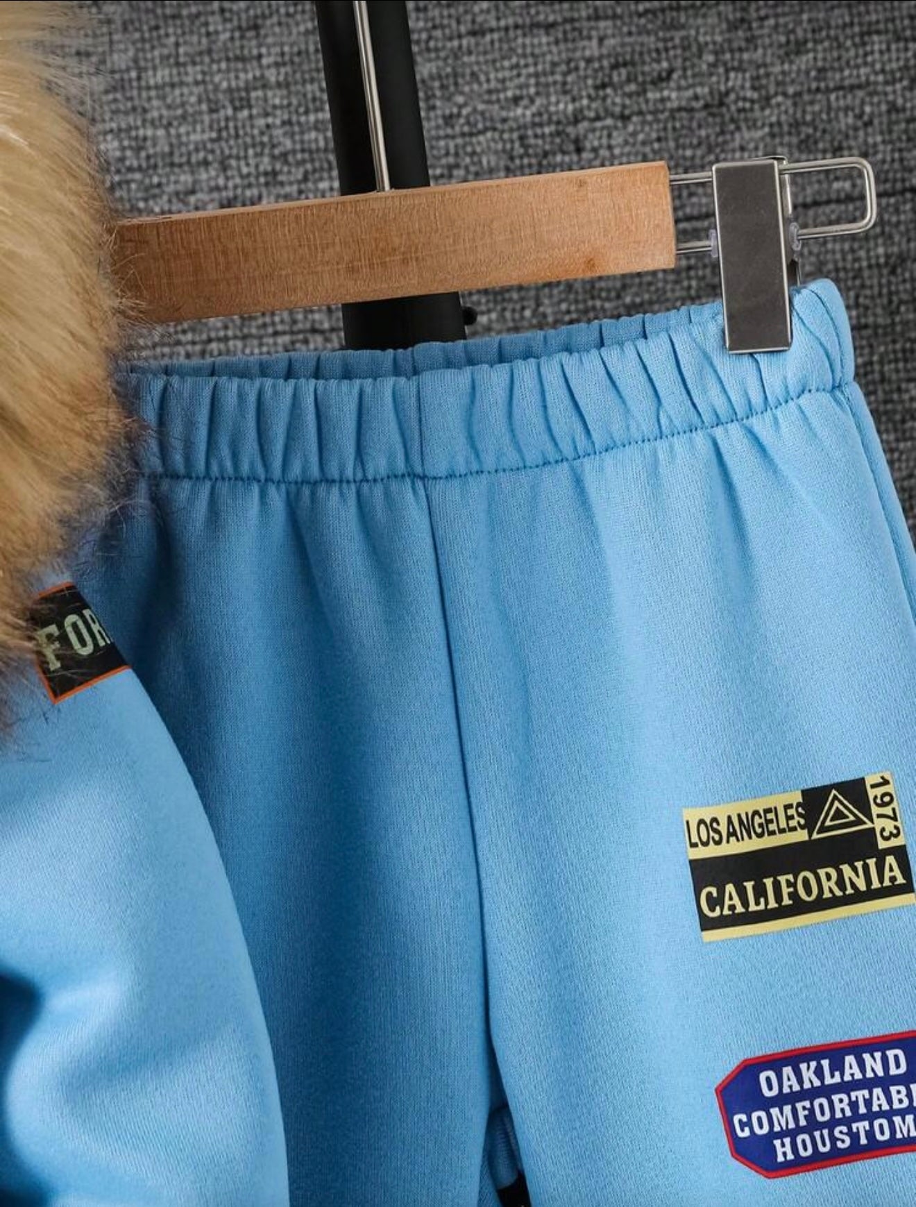 Bon&Bon Winterset Peuterjongens: Blauwe Hoodie met Bontkraag en Broek