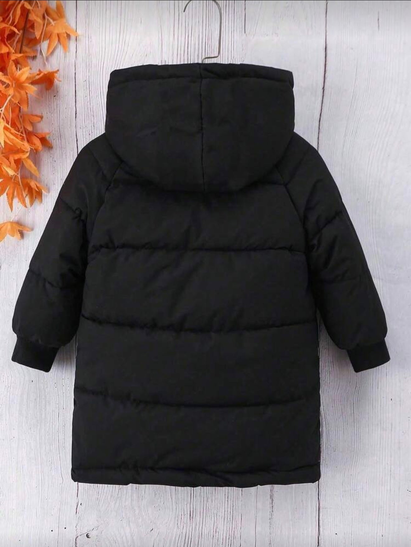 Bon&Bon Jongens Winterjas - Dikke Gewatteerde Jas met Capuchon - Zwart