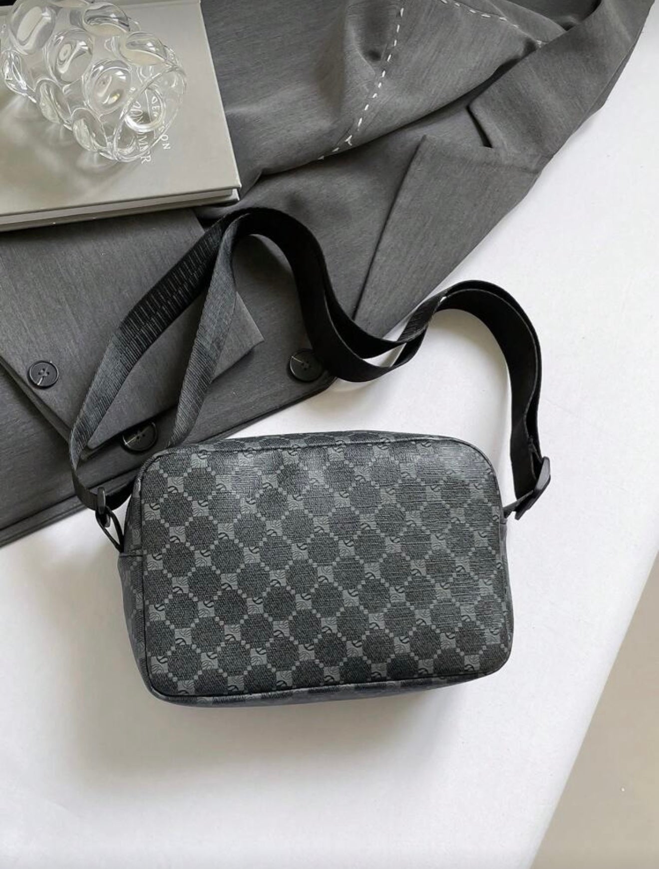 Bon&Bon Schoudertas Heren - Zwart Kunstleer - Moderne Crossbody Tas