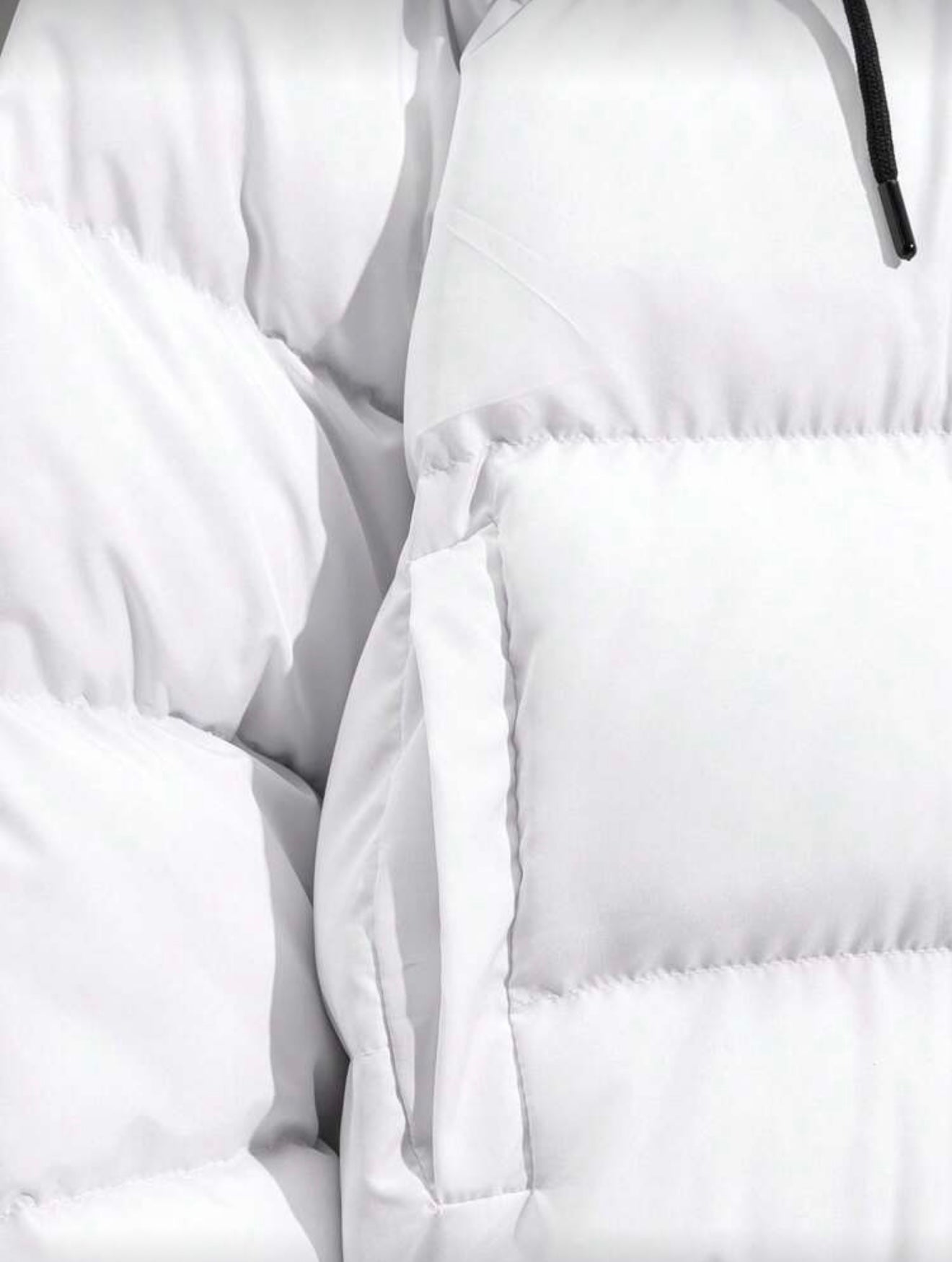 Bon&Bon Heren Winterjas met Capuchon – Warme Puffer Jas Zwart/Wit