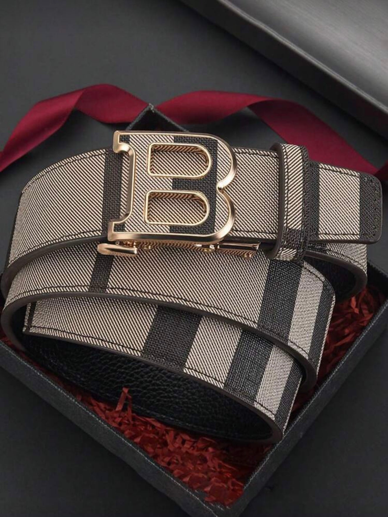 Bon&Bon Herenriem – Gevlochten Riem met Gouden Automatische Gesp