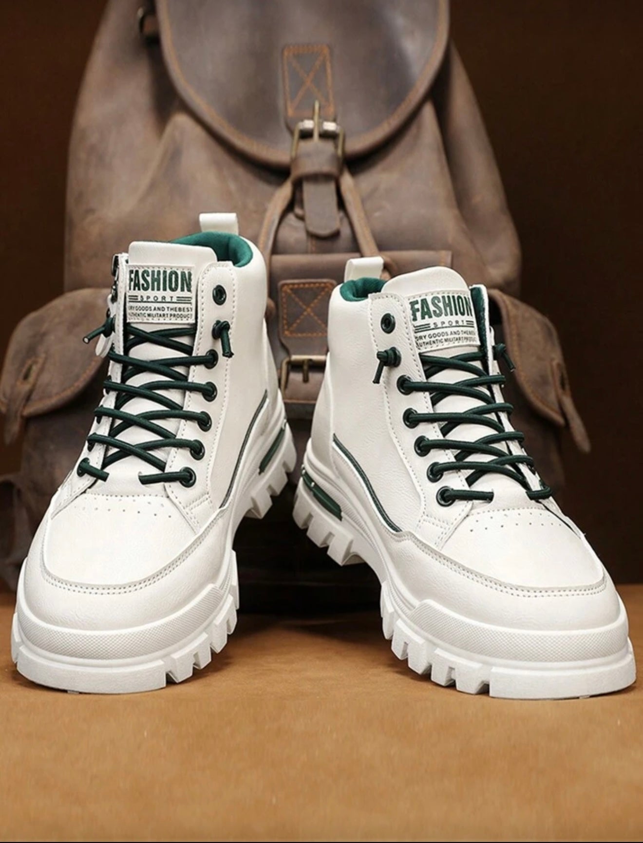 Bon&Bon Heren Winter Laarzen - Thermisch Gevoerd - Wit/Groen - Maat 42