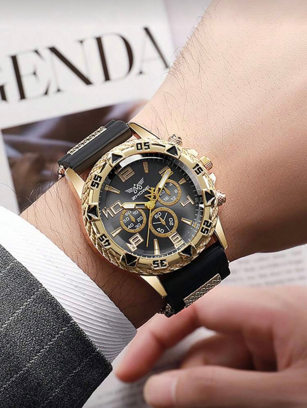 Bon&Bon 7-Delige Luxe Heren Cadeauset met Horloge en Portemonnee