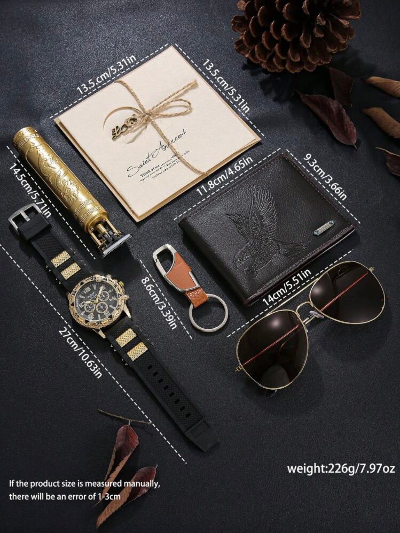 Bon&Bon 7-Delige Luxe Heren Cadeauset met Horloge en Portemonnee