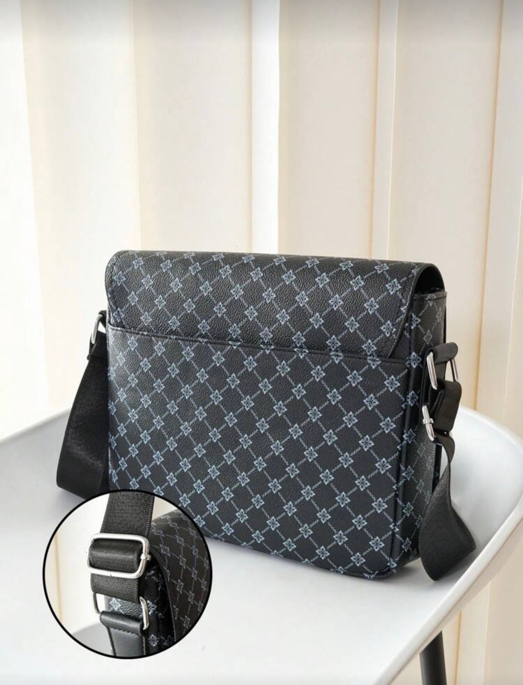 Bon&Bon Casual Crossbody Schoudertas Heren - Zwart Kunstleer Flap