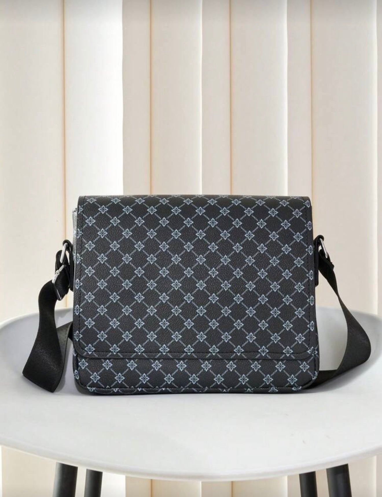 Bon&Bon Casual Crossbody Schoudertas Heren - Zwart Kunstleer Flap