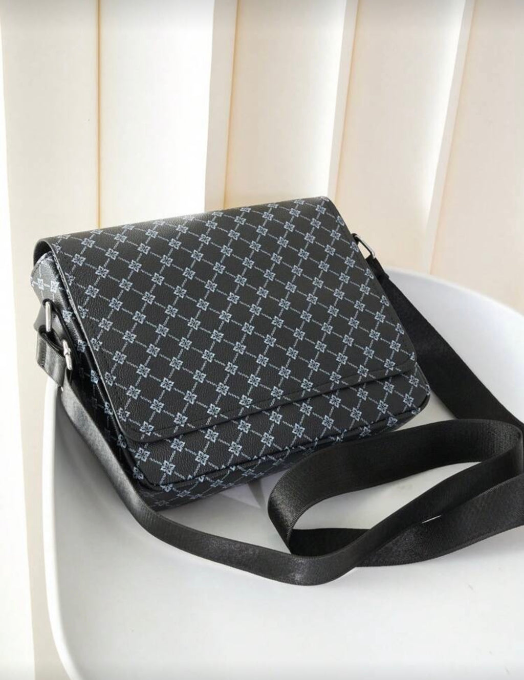 Bon&Bon Casual Crossbody Schoudertas Heren - Zwart Kunstleer Flap