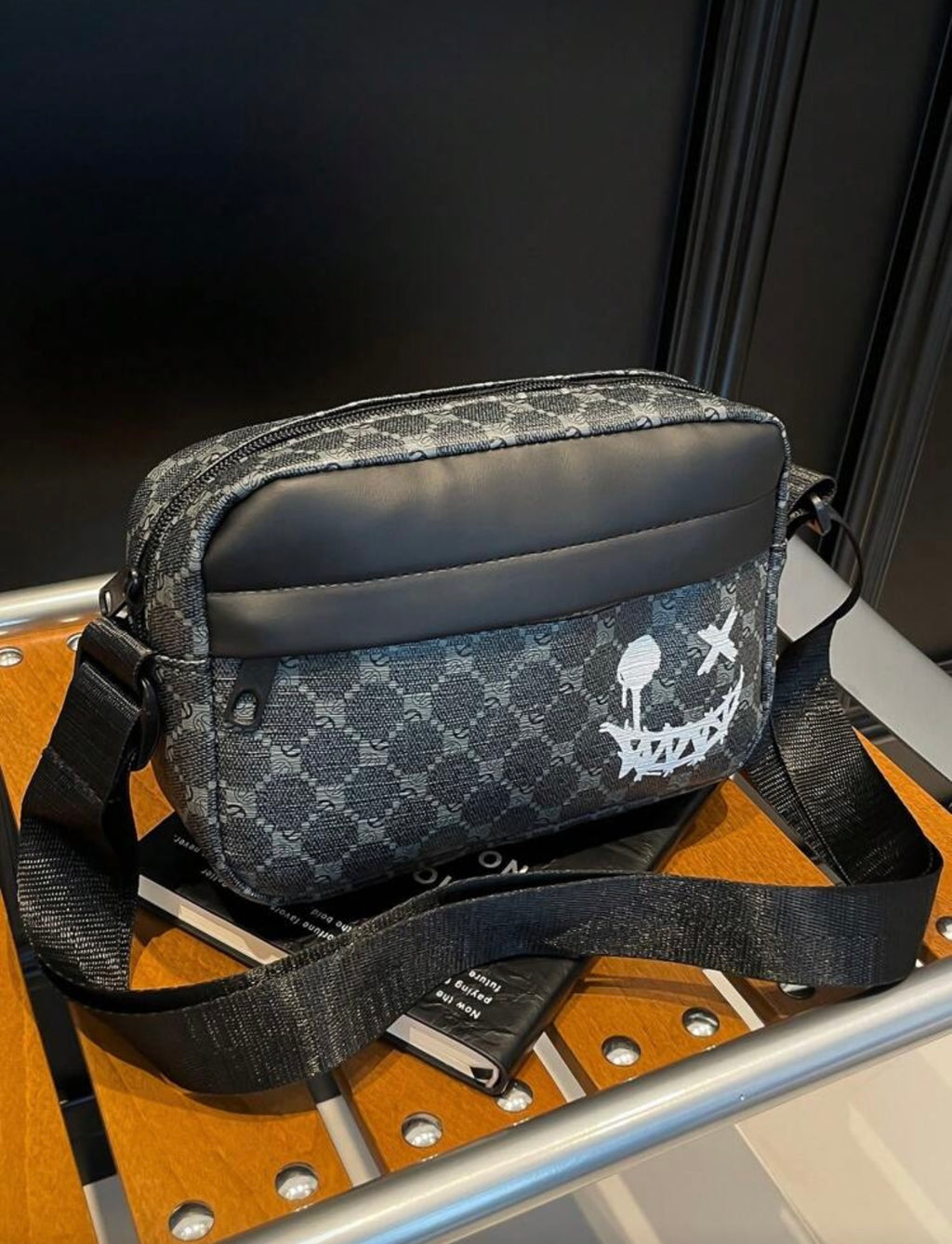 Bon&Bon Schoudertas Heren - Zwart Kunstleer - Moderne Crossbody Tas