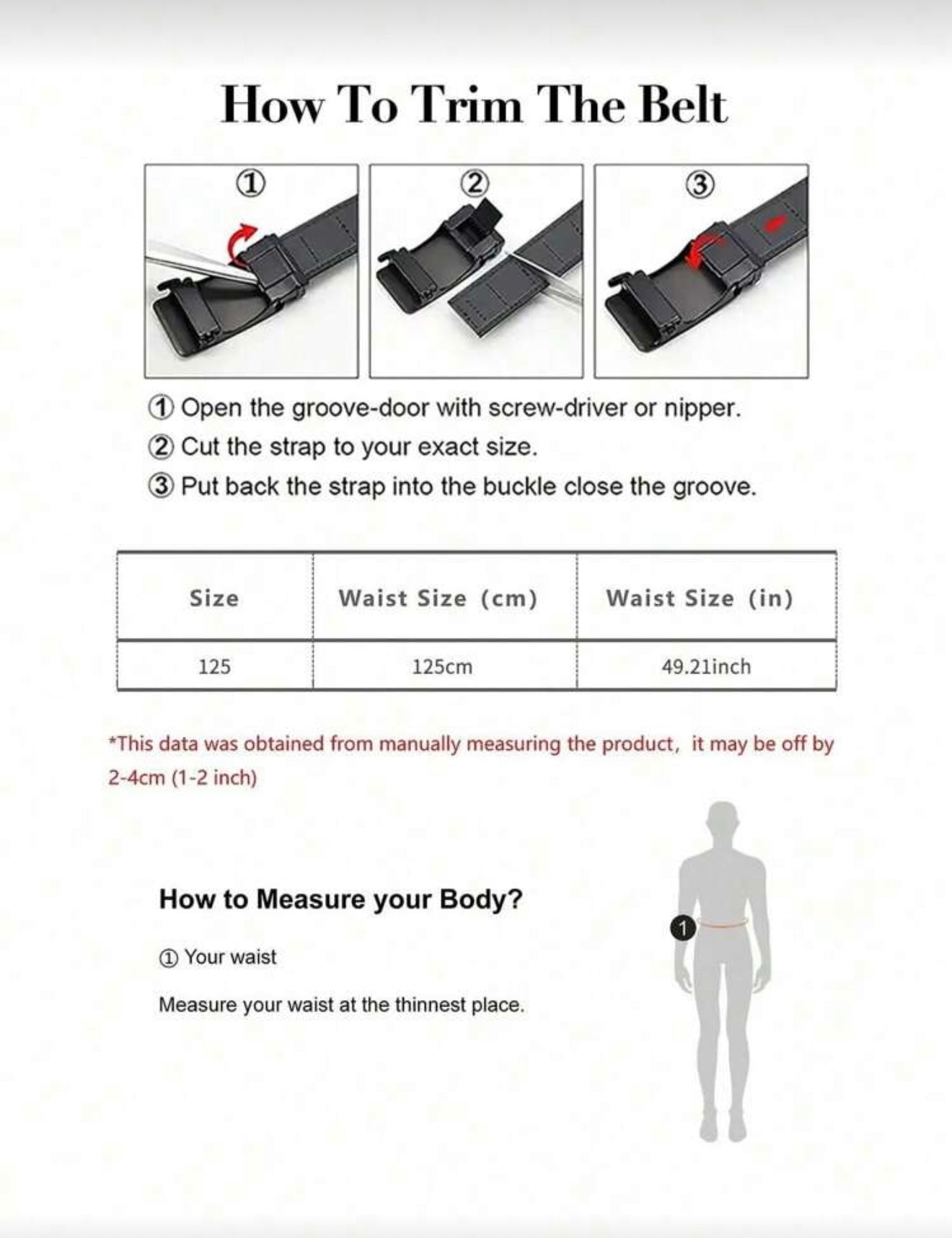 Bon&Bon Heren Riem Zwart – Zakelijke Automatische Gesp – 125cm