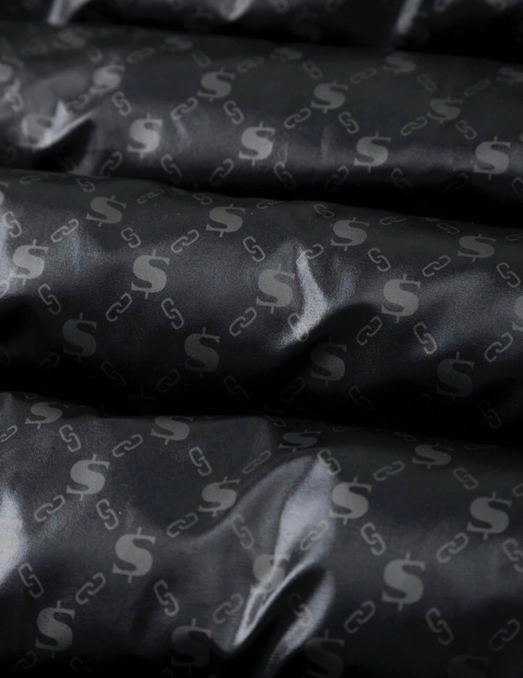 Bon&Bon Heren Winterjas Zwart – Gewatteerd met Grafische Print