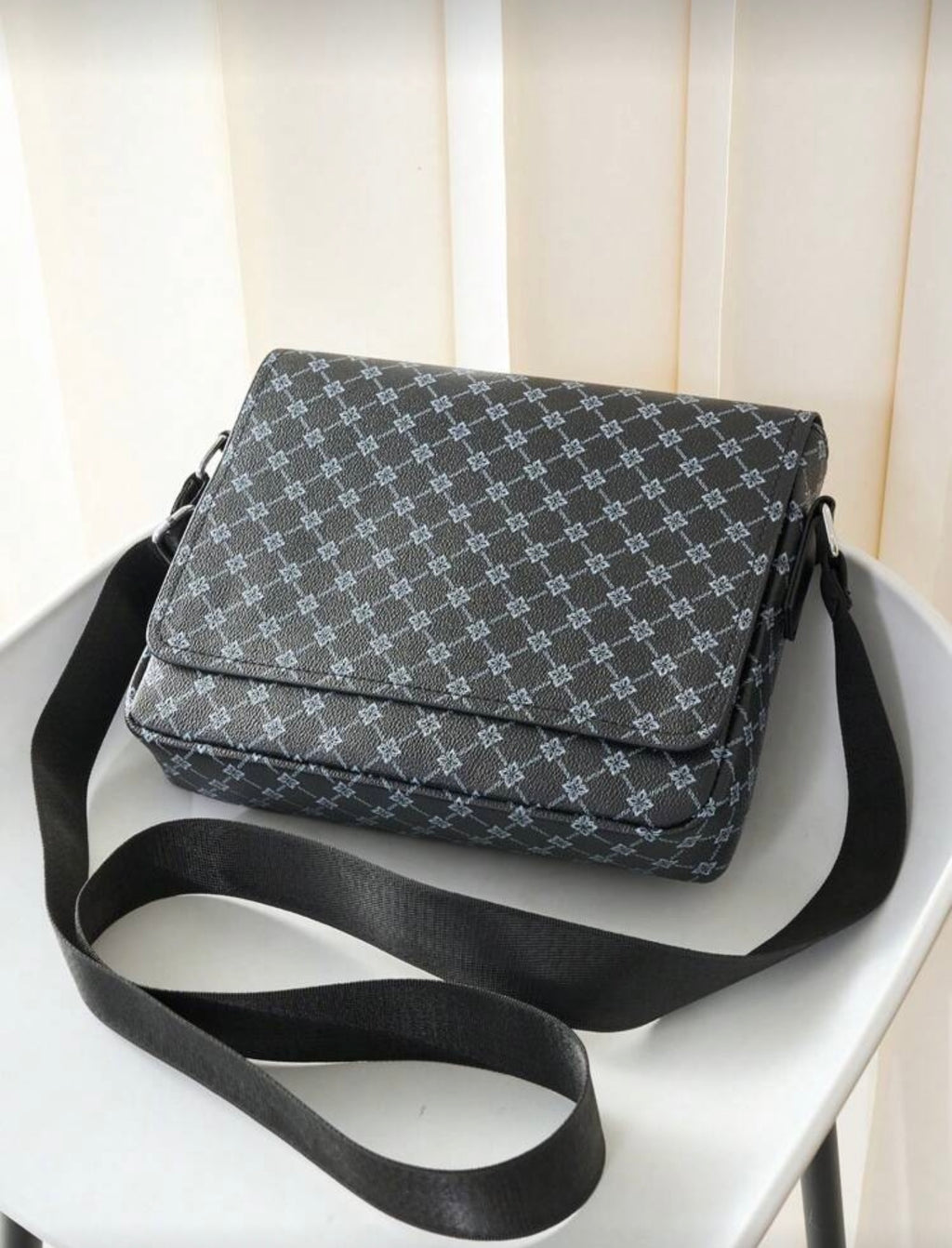 Bon&Bon Casual Crossbody Schoudertas Heren - Zwart Kunstleer Flap