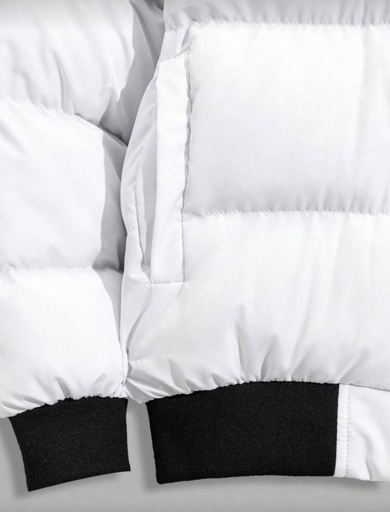 Bon&Bon Heren Winterjas met Capuchon – Warme Puffer Jas Zwart/Wit