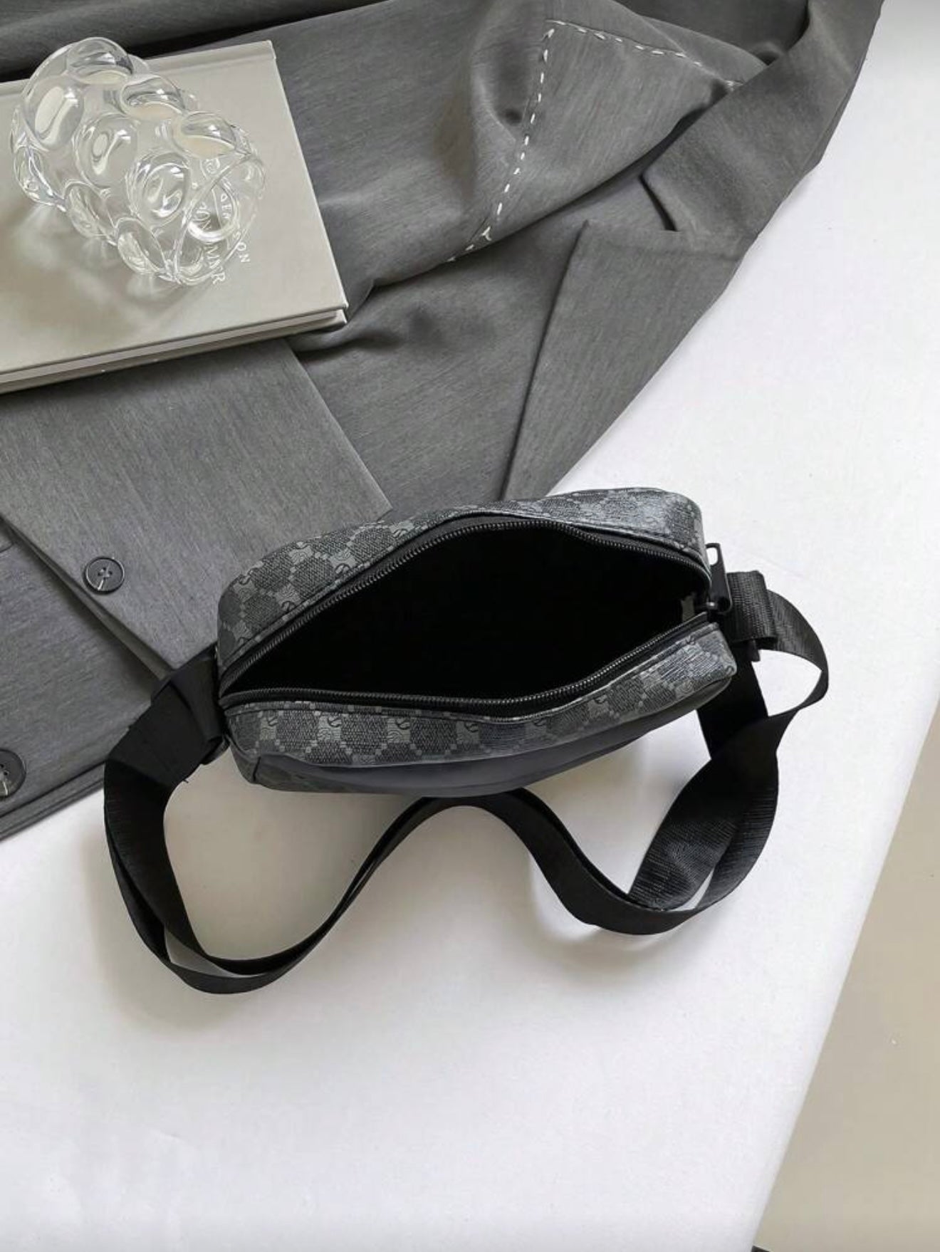 Bon&Bon Schoudertas Heren - Zwart Kunstleer - Moderne Crossbody Tas