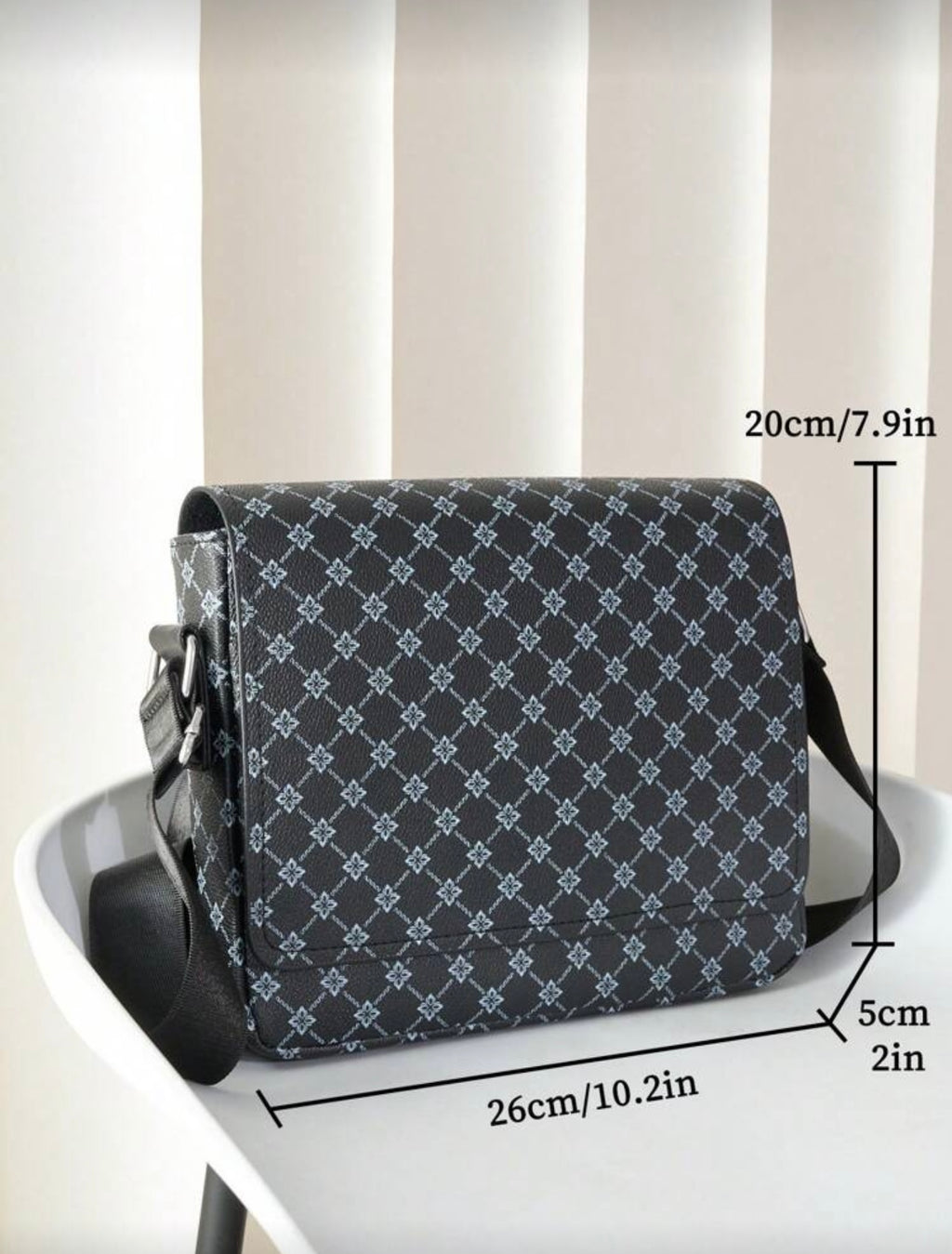 Bon&Bon Casual Crossbody Schoudertas Heren - Zwart Kunstleer Flap