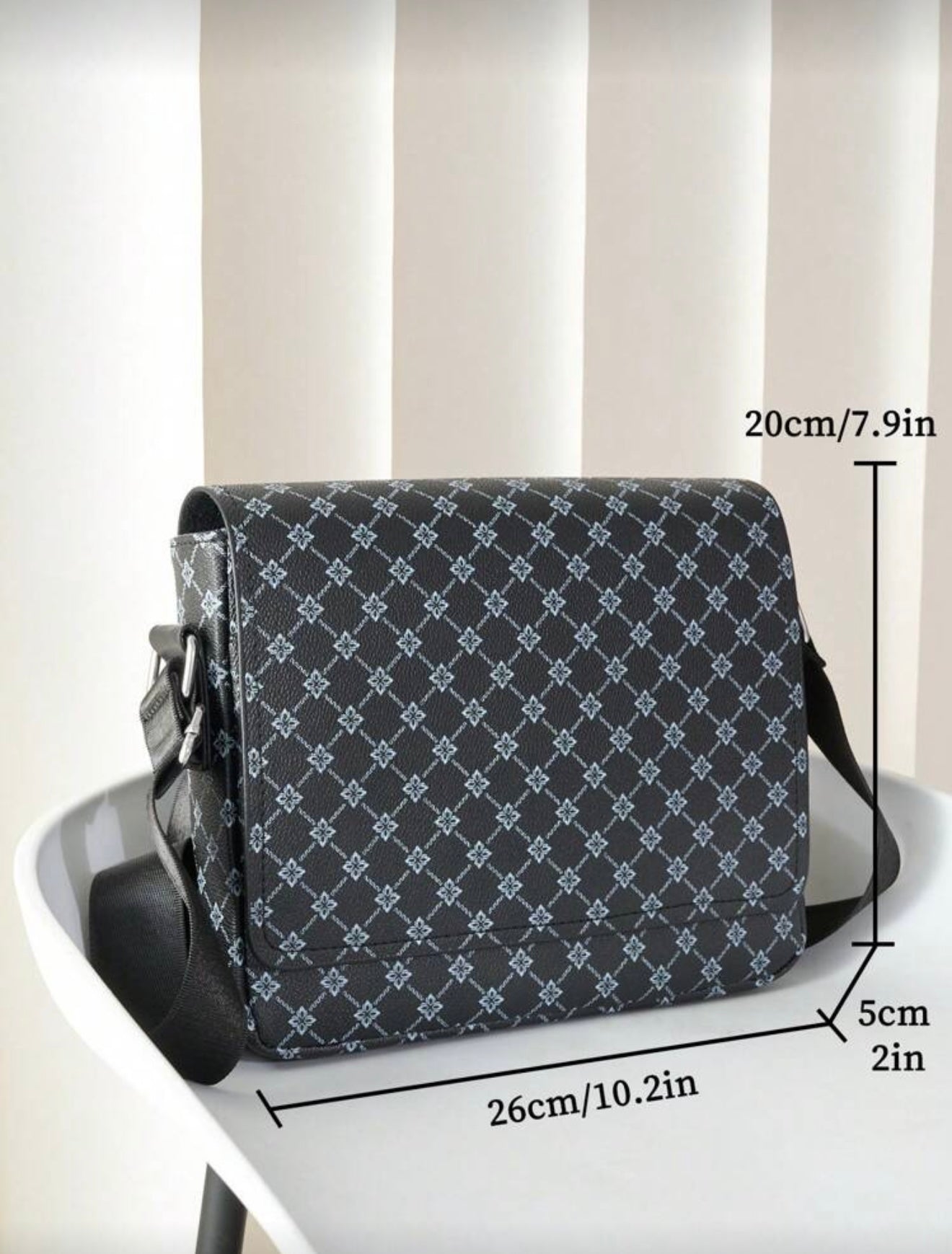 Bon&Bon Casual Crossbody Schoudertas Heren - Zwart Kunstleer Flap